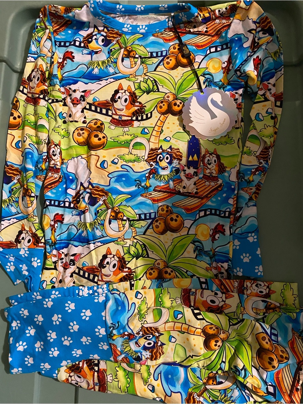 Sugar Swan Bluey Moana mash up NWT size 7/8